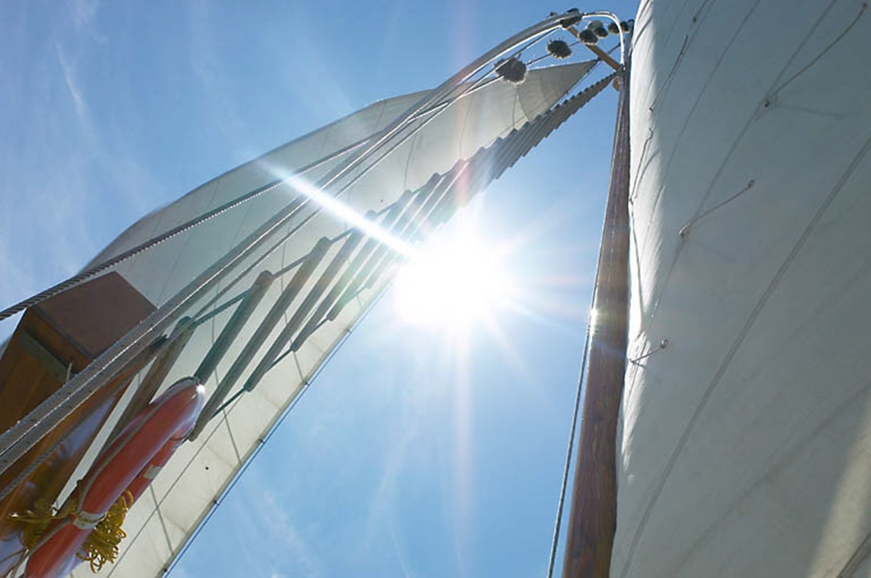Sun Shining Through Boat Sails
